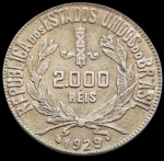 Brasil - 1929 -2000 Réis - Prata 0.500, 8Gr - 26 mm - FC