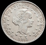 Brasil - 1913 - 1000 Réis - Prata 0.900, 10Gr -  26 mm - Estrelas soltas