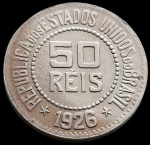 Brasil - 50 Réis - 1926 - Cupro-Níquel, 3.08 Gr - 17.3 mm  - FC