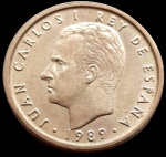 Espanha - 1989 - 100 Pesetas - Alumínio-Bronze, 9.25 Gr 24.5 mm - DATA RARA .