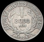 Brasil - 1924 -2000 Réis - Prata 0.500, 8Gr - 26 mm - FC