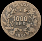 Brasil - 1931 - 1000 Réis - Alumínio-Bronze - 8Gr -26.8 mm