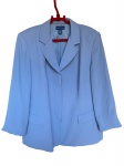 Blazer feminino na cor lavanda 100% poliéster, com fechamento em botões, by Charter Club, tamanho 22w (Plus size), ombro 47, Com. 76 cm.