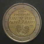 PORTUGAL - COMEMORATIVA - 2 EUROS - 2020 - 75 ANOS DAS NACÕES UNIDAS - FC