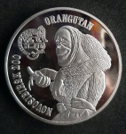 AUSTRALIA - MEDALHA - 2014 - CUMPRO NÍQUEL REVESTIDO DE PRATA 40 mm. - ORANGOTANGO