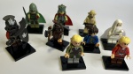 9 bonecos de LEGO Senhor dos Anéis (minifigures).