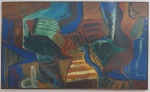 Burle Marx, óleo sobre tela, 91 X 152 cm, assinado no canto inferior direito