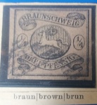 SELOS DA ALEMANHA - BRAUNSCHWEIG - 1853 -1856 As Previous - Black Print on Colored Paper - 4A3Gr
