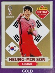 LANCE LIVRE - HEUNG-MIN SON OURO (Gold) - EXTRA LEGEND (Coréia do Sul) - Figurinha Original - Não deixe de ter as Figurinhas mais raras DO ÁLBUM DA COPA DO MUNDO QATAR 2022 - PANINI - Valor de mercado acima de R$ 400.00