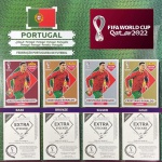 CRISTIANO RONALDO (Portugal) - KIT COM AS 4 FIGURINHAS EXTRA LEGENDS - OURO (Gold), PRATA - BRONZE e BORDÔ (Base) - Figurinhas Originais com Sleeve - Não deixe de ter as Figurinhas mais RARAS e desejadas do ÁLBUM DA COPA DO MUNDO QATAR 2022 - PANINI - Valor de mercado acima de R$ 1500.00