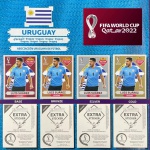 LUÍS SUARES (Uruguai) - KIT COM AS 4 FIGURINHAS EXTRA LEGENDS - OURO (Gold), PRATA - BRONZE e BORDÔ (Base) - Figurinhas Originais com Sleeve - Não deixe de ter as Figurinhas mais RARAS e desejadas do ÁLBUM DA COPA DO MUNDO QATAR 2022 - PANINI - Valor de mercado acima de R$ 800.00