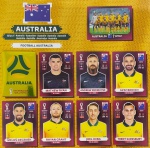 ORYX EDITION - SELEÇÃO DA AUSTRALIA - ESCUDO + TIME + 7 JOGADORES - COPA DO MUNDO QATAR 2022 - 9 FIGURINHAS SEM REPETIÇÃO - Posições: AUS1 até AUS9 - Pagina 34 - Figurinhas Originais PANINI ORYX EDITION ITALY sem uso (para colar no álbum)