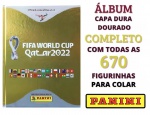 ALBUM DOURADO CAPA DURA COMPLETO COM AS 670 FIGURINHAS PARA COLAR + ALBUM CAPA DURA DOURADO + 30 FIGURINHAS FWC + 32 SELEÇÕES COM 20 FIGURINHAS CADA  -  SEM REPETIÇÃO - Figurinhas Originais PANINI (para colar no álbum) - Álbum capa Dourado lacrado sem uso (Não acompanham as figurinhas Extras Legends e nem as Coca Cola)