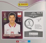 LANCE LIVRE - ORYX EDITION - ROBERT LEWANDOWSKI - POL17 - COPA DO MUNDO QATAR 2022 - Figurinha Original PANINI ORYX EDITION ITALY sem uso (para colar no álbum)