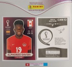 LANCE LIVRE - ORYX EDITION - ALPHONSO DAVIES - CAN12 - COPA DO MUNDO QATAR 2022 - Figurinha Original PANINI ORYX EDITION ITALY sem uso (para colar no álbum)