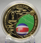 COSTA RICA (EXCLUSIVIDADE) - MOEDA COLECIONÁVEL COPA DO MUNDO QATAR 2022 - Grupo E: COSTA RICA - Case de acrílico (foto) - Diâmetro: 40mm - Espessura: 3mm - Peso 28g - Origem: China - MOEDA FISICA PARA EXPOSIÇÃO E/OU COLEÇÃO - Serie Colecionador- Feita de Metal, Detalhes em alto relevo - Uma linda peça para se guardar ou coloca-la em exposição.*** Não possui valor financeiro, apenas colecionável ***