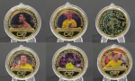 Kit com 5 Moedas CRISTIANO RONALDO - Douradas com Imagem colorida Alusiva a Momentos na Seleção Brasileira e Clubes -  Tamanho 38mm, Peso 28gr - Todas Flor de cunho na Capsula - Raridade