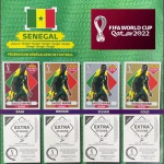 SADIO MANÉ (Senegal) - KIT COM AS 4 FIGURINHAS EXTRA LEGENDS - OURO (Gold), PRATA - BRONZE e BORDÔ (Base) - Figurinhas Originais com Sleeve - Não deixe de ter as Figurinhas mais RARAS e desejadas do ÁLBUM DA COPA DO MUNDO QATAR 2022 - PANINI - Valor de mercado acima de R$ 800.00