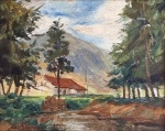 Gerson de Azeredo Coutinho (1900-1967). Óleo sobre madeira. 14 x 18 cm (mi); 40 x 44 cm (me). Assinado no cie. Leia mais em https://pt.wikipedia.org/wiki/G%C3%A9rson_de_Azeredo_Coutinho .