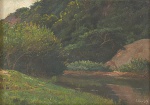 <b>BAPTISTA DA COSTA, JOÃO</b><Br>(1865-1926)<Br>Paisagem c/ o Rio Piabanha<Br>Óleo s/ tela<Br>Ass. cid<Br>38 x 55,5 cm