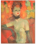 <b>DOMERGUE, JEAN-GABRIEL</b><br>(1889-1962)<br>Escola Francesa<br>Busto de Mulher<br>Óleo s/ tela<br>Ass. cie<br>81 x 64 cm