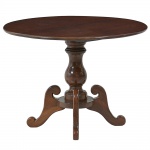 <b>Mesa </b>circular brasileira, em jacarandá. Tampo circular sobre coluna central no feitio de balaústre e pernas recurvadas. Séc. XIX. Alt. 72 cm; Diâm. 97 cm