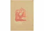 <b>IBERÊ CAMARGO</b><br>(1914-1994)<br>Galo<br>Sanguínea<br>Ass. e datada 52, cid<br>33 x 25 cm