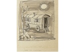 <b>IBERÊ CAMARGO</b><br>(1914-1994)<br>Carro de Cigarros<br>Técnica mista s/ pape<br>Sem assinatura<br>29 x 23 cm