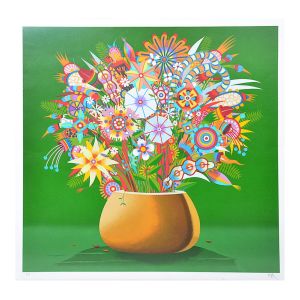 <b>ROBERTO MAGALHÃES</b><br>(1940)<br>Vaso de Flores<br>P. A.<br>Ass. cid<br>75 x 75 cm