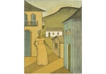 <b>REBOLO, FRANCISCO GONZALES </b><br>(1902-1980)<br>Paisagem com Figura<br>Litogravura<br>Ass. cid<br>Numerada V/X<br>63 x 48 cm