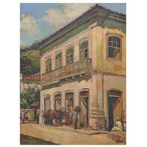 <b>RODOLFO WEIGEL</b><br>(1907-1987)<br>Casario<br>Óleo s/ tela<br>Ass. cie<br>40 x 30 cm