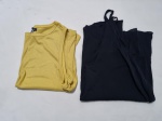 Lote de 2 camisas, cropped, sendo a amarela da Zinzanne e a outra da Ateen. Tam: P