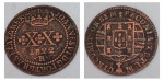 Uma moeda de XX Réis, Brasil, em Cobre.1822. Diâmetro: 30 mm. B_31.