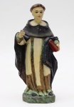 Imagem de São Domingos em madeira policromada. Brasil, século XX. Altura: 25 cm.