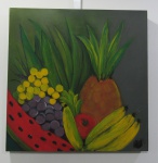 GERUSA ZVEUT - Frutas - ost - assinado e datado no verso. Medida: 45 cm x 45 cm.
