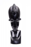 Escultura africana de busto feminino em Ébano. Altura: 29 cm
