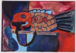 Assinatura não identificada - "Peixe" - guache sobre cartão - assinado no c.i.d. datado 64 - Medidas: 35 cm x 50 cm. Sem moldura.