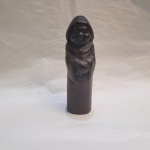 Arte erótica, escultura em metal representando figura de frade. Medida: 16 cm