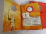 ESPORTE - OLIMPÍADA - NUMISMÁTICA - MOEDA COMEMORATIVA DA TOCHA OLÍMPICA DE PEQUIM 2008 - Nova e na embalagem Original (BEIJING 2008 COMMEMORATIVE OLYMPIC TORCH RELAY COIN NEW & SEALED)