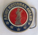 MILITARIA - FIVELADE CINTO da GUARDA NACIONAL AMERICANA (ARMY NATIONAL GUARD). Mede aprox. 7 cm de diâmetro.