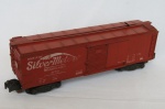 FERROMODELISMO (03) - VAGÃO de CARGA (SILVER METEOR) para TREM ELÉTRICO, fabricado pela AMERICAN FLYER - Não consta a escala. Mede aprox. 19,5 cm de comprimento..