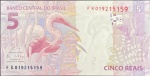 C-344 - Cédula de 5 Reais 2018 - FK - Guardia/Goldfajn - Flor de Estampa