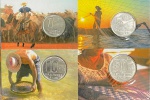 Lance Livre - Folder com as Moedas de 1 - 5 - 10 e 50 Centavos 1989/1990 - Cruzado Novo - Boiadeiro, Pescador, Garimpeiro e Rendeira - Circuladas