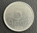 Moeda de 5 Centavos 1994 - 1º Familia do Real -  Sob/FC