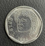 Moeda de 25 Centavos 1994 - 1º Familia do Real -  Flor de Cunho