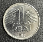 Moeda de 1 REAL 1994 - 1º Familia do Real - Sob/FC