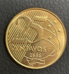 Moeda Rara de 25 Centavos 1998 - 2º Familia do Real - Flor de Cunho