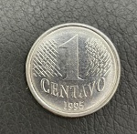 Moeda de 1 Centavo 1995 - 1º Familia do Real - Sob/FC