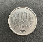 Moeda de 10 Centavos 1996 - 1º Familia do Real - Sob/FC