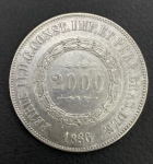 Moeda do Brasil - 2000 Réis 1856 - 25.5g - Prata - 3º Sistema - 2º Tipo - Sob/FC